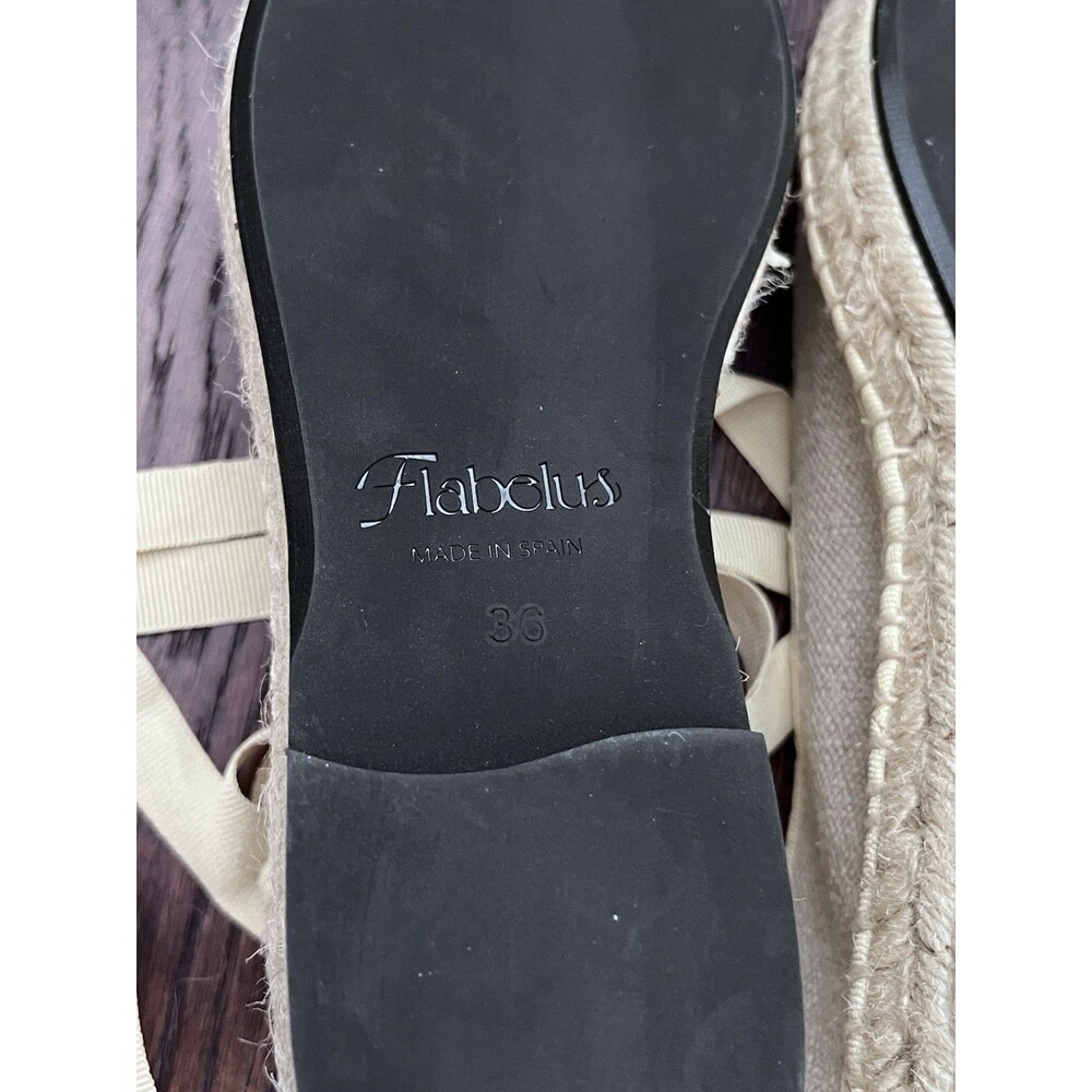 Flabelus Ribbon Espadrilles Shoes Summer Swing Cream Size 36 - Picture 11 of 12